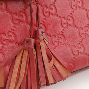 Pre-owned Gucci Emily Red Leather 295402 shoulderbag | stylenewstar