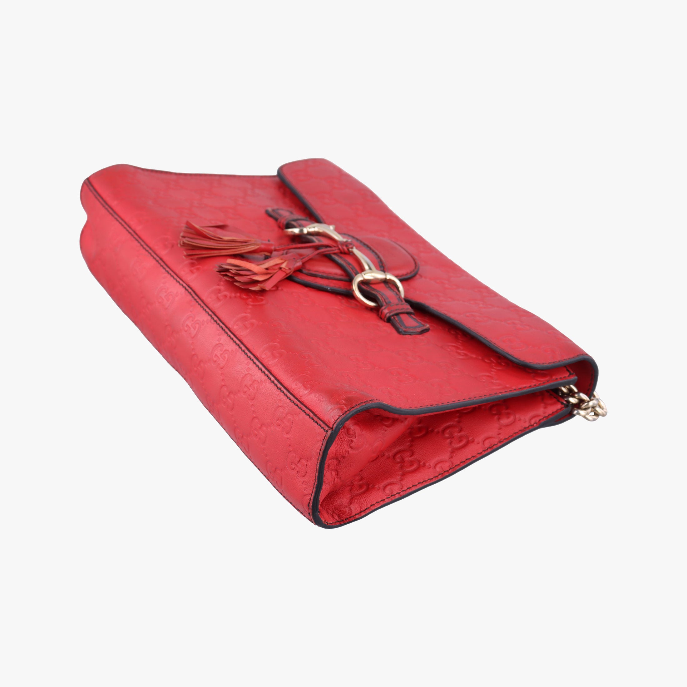 Pre-owned Gucci Emily Red Leather 295402 shoulderbag | stylenewstar