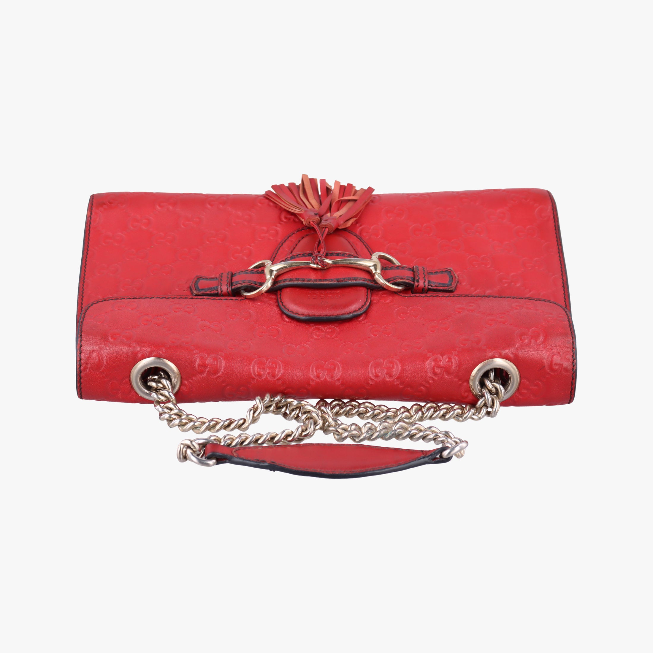 Pre-owned Gucci Emily Red Leather 295402 shoulderbag | stylenewstar