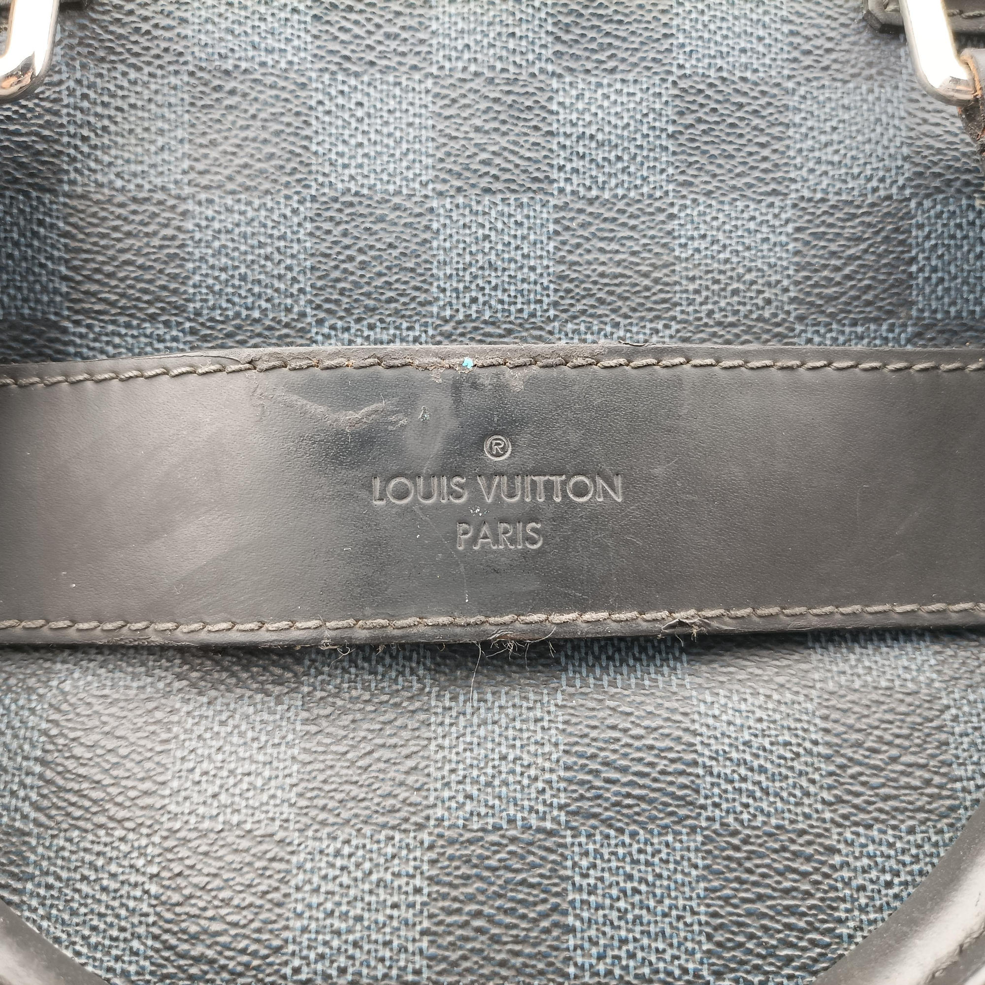 Vintage Louis Vuitton Porte-Documents Business Cobalt×Noir Damier×Leather N41347 handbag | stylenewstar