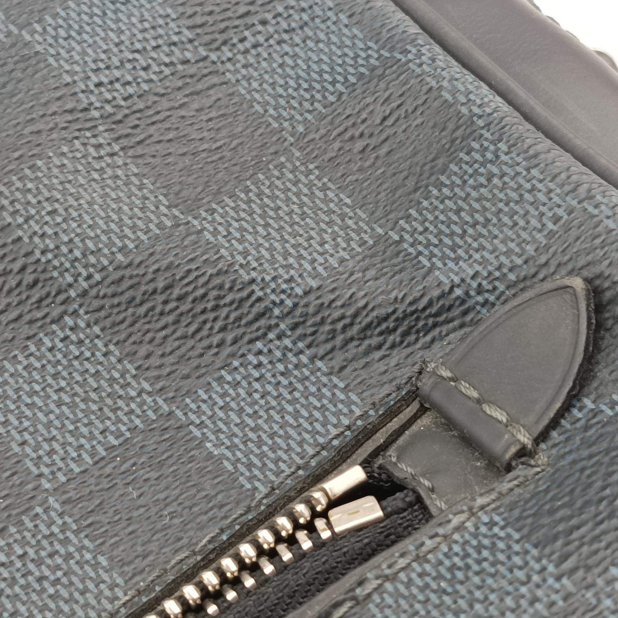 Vintage Louis Vuitton Porte-Documents Business Cobalt×Noir Damier×Leather N41347 handbag | stylenewstar