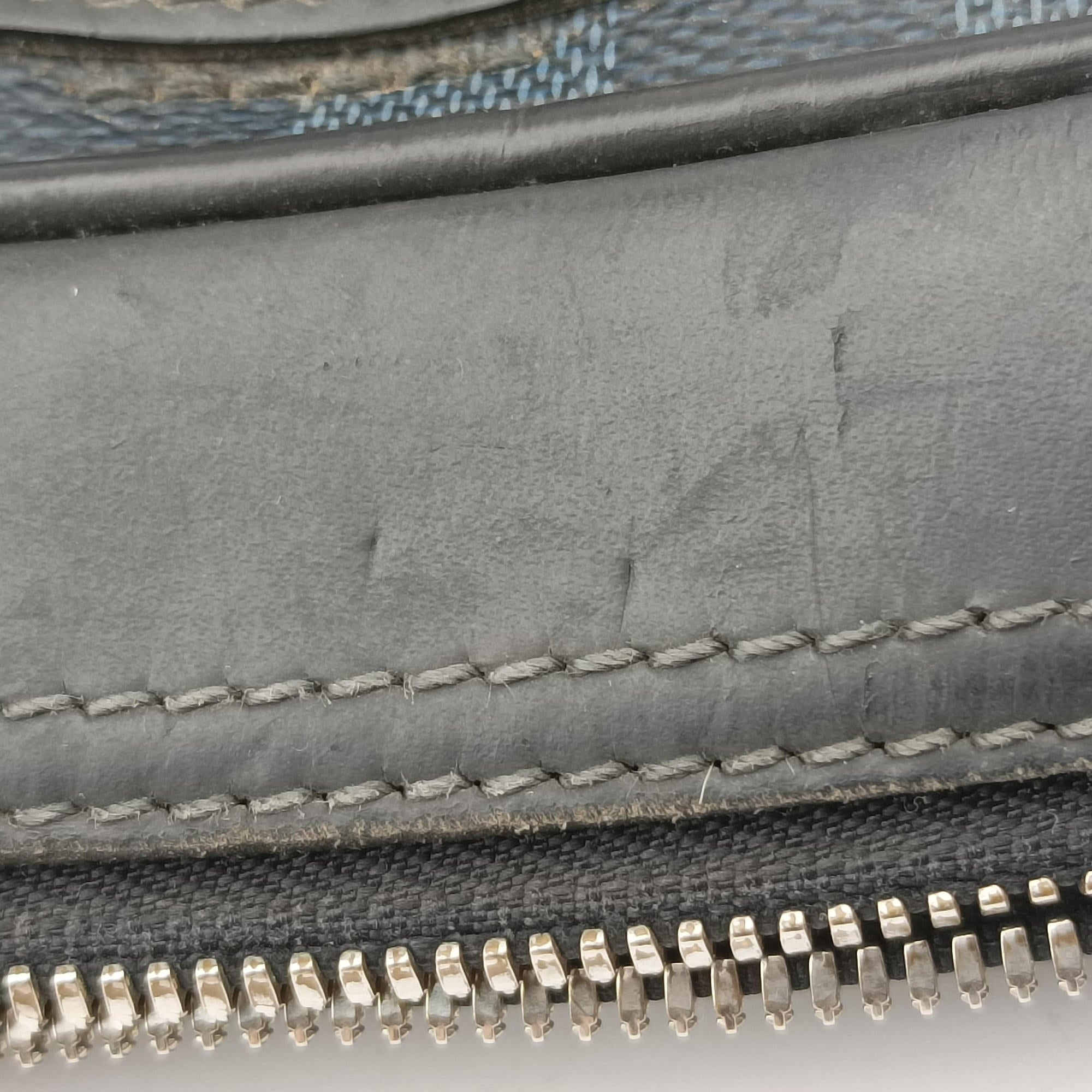 Vintage Louis Vuitton Porte-Documents Business Cobalt×Noir Damier×Leather N41347 handbag | stylenewstar