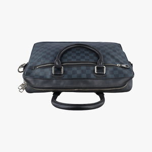 Vintage Louis Vuitton Porte-Documents Business Cobalt×Noir Damier×Leather N41347 handbag | stylenewstar