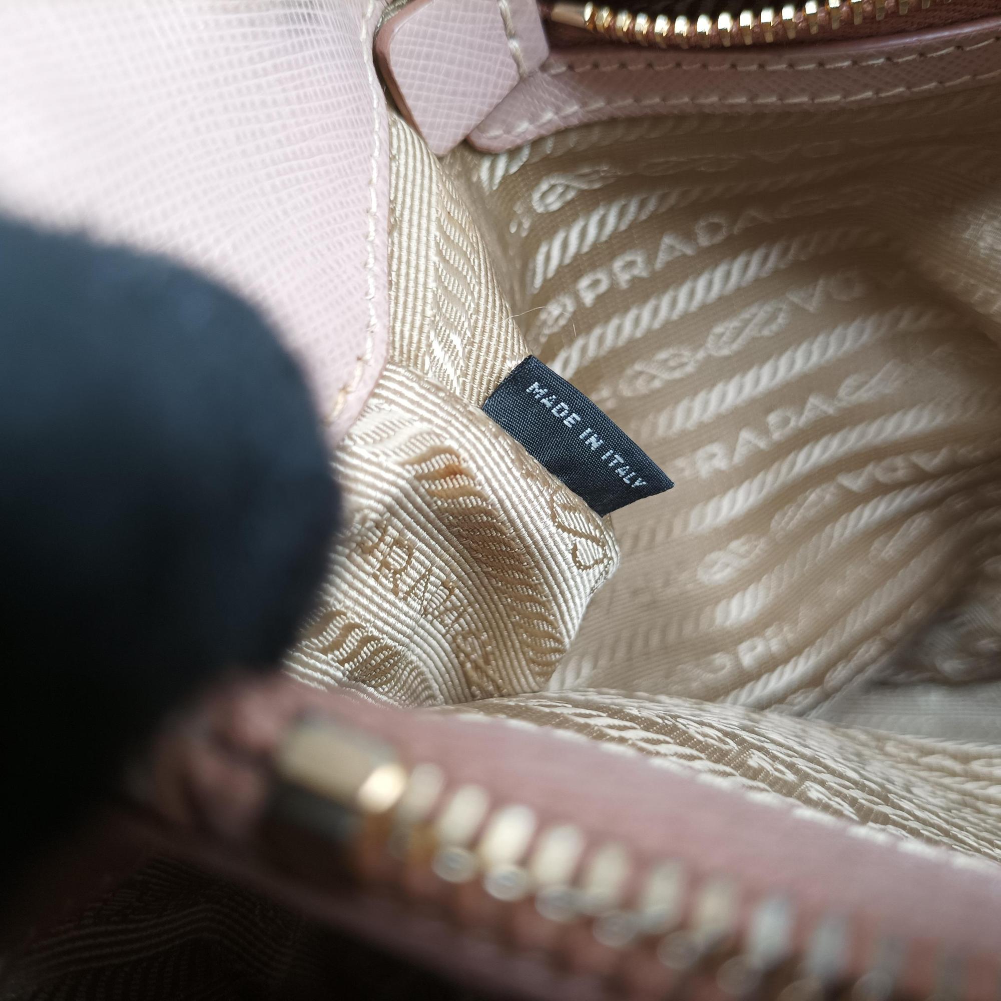 Pre-owned Prada Galleria Pink SAFFIANO Leather BN2274 shoulderbag | stylenewstar