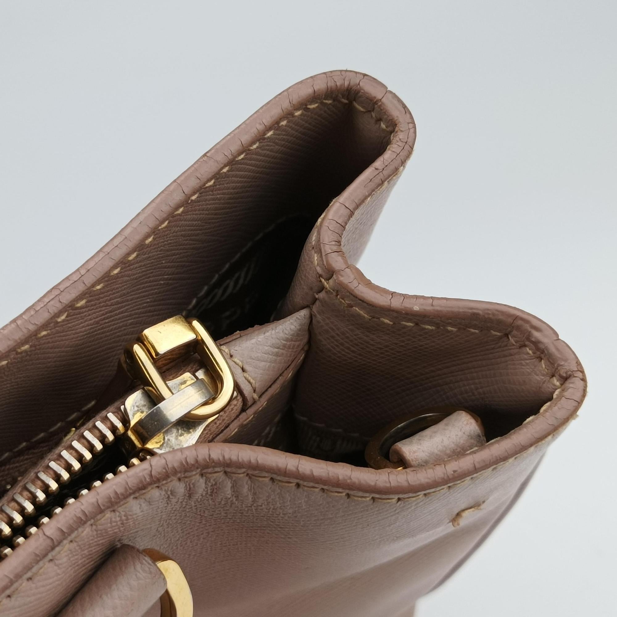 Pre-owned Prada Galleria Pink SAFFIANO Leather BN2274 shoulderbag | stylenewstar