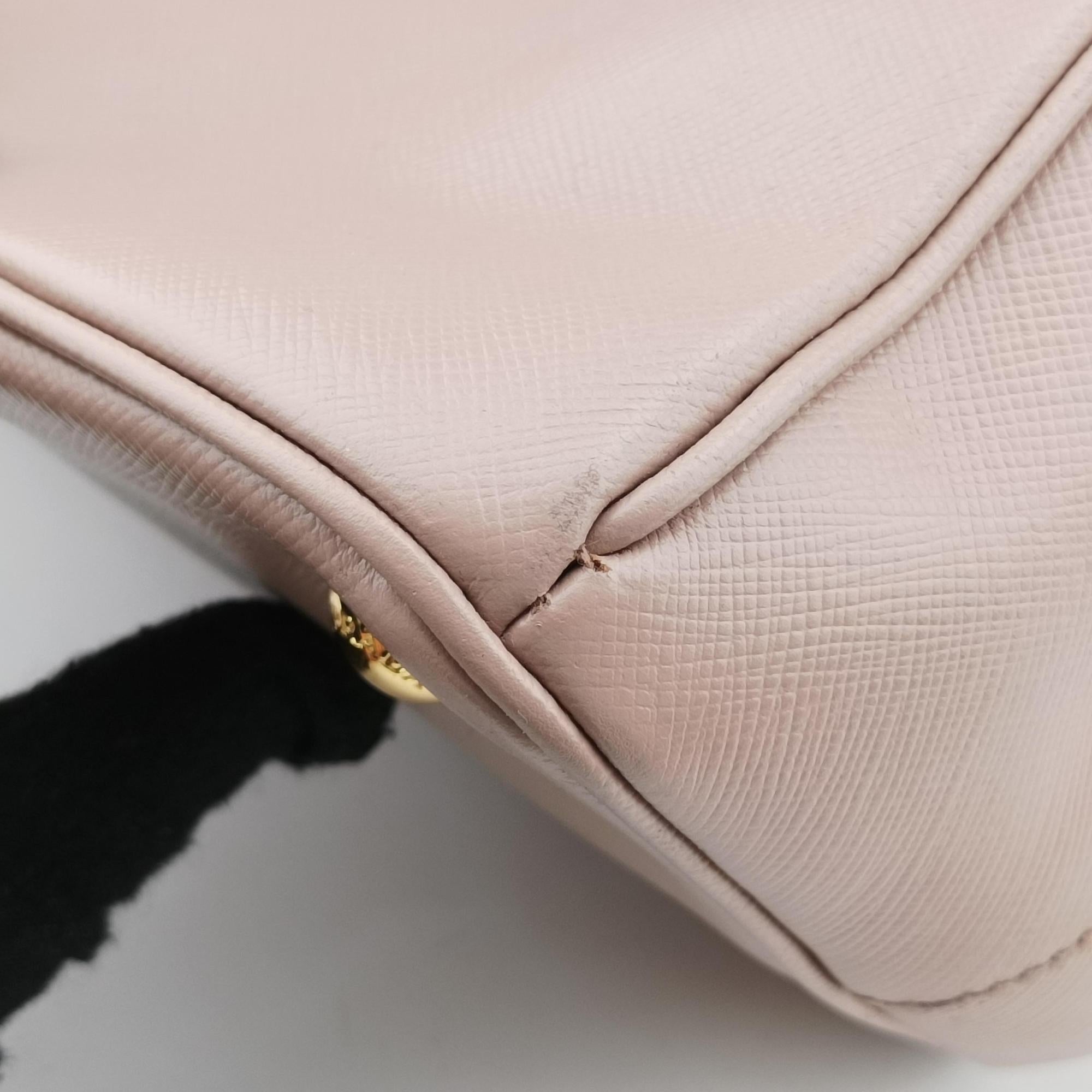Pre-owned Prada Galleria Pink SAFFIANO Leather BN2274 shoulderbag | stylenewstar
