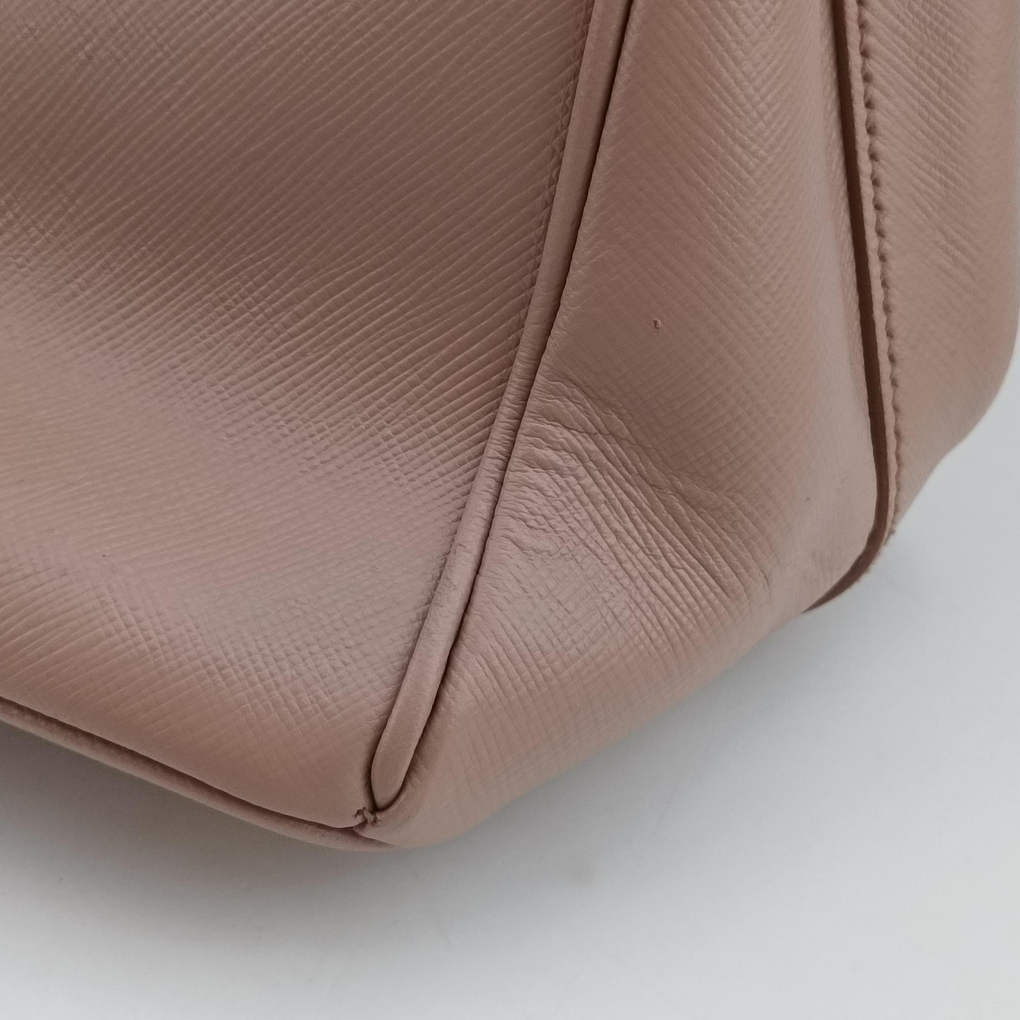 Pre-owned Prada Galleria Pink SAFFIANO Leather BN2274 shoulderbag | stylenewstar
