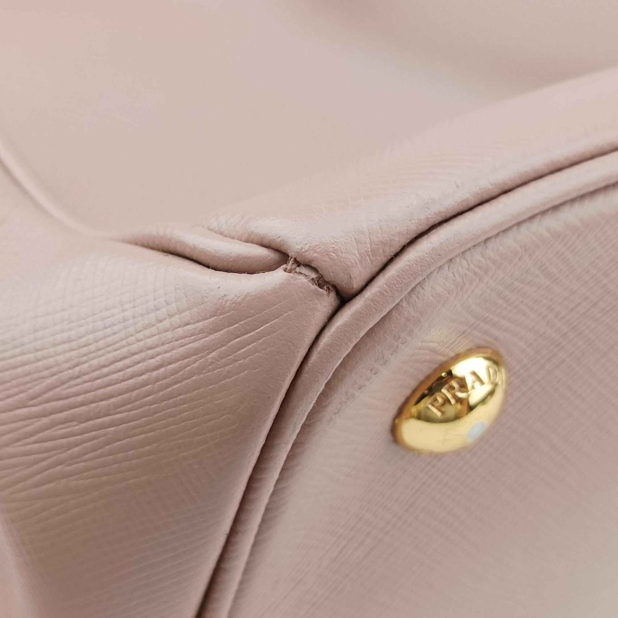 Pre-owned Prada Galleria Pink SAFFIANO Leather BN2274 shoulderbag | stylenewstar