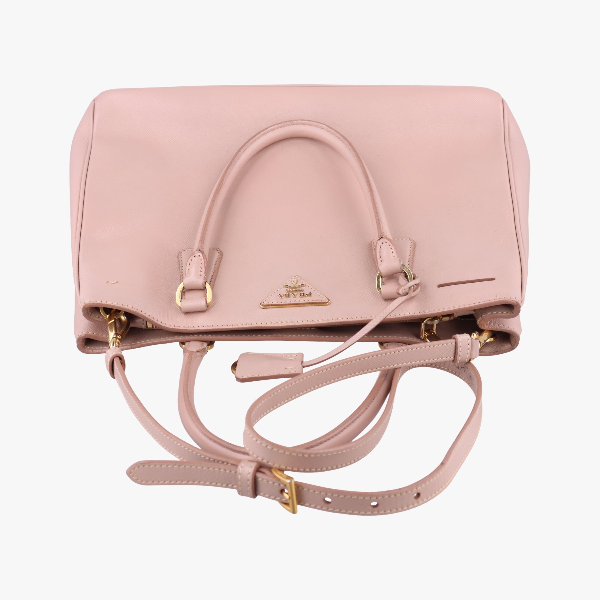 Pre-owned Prada Galleria Pink SAFFIANO Leather BN2274 shoulderbag | stylenewstar