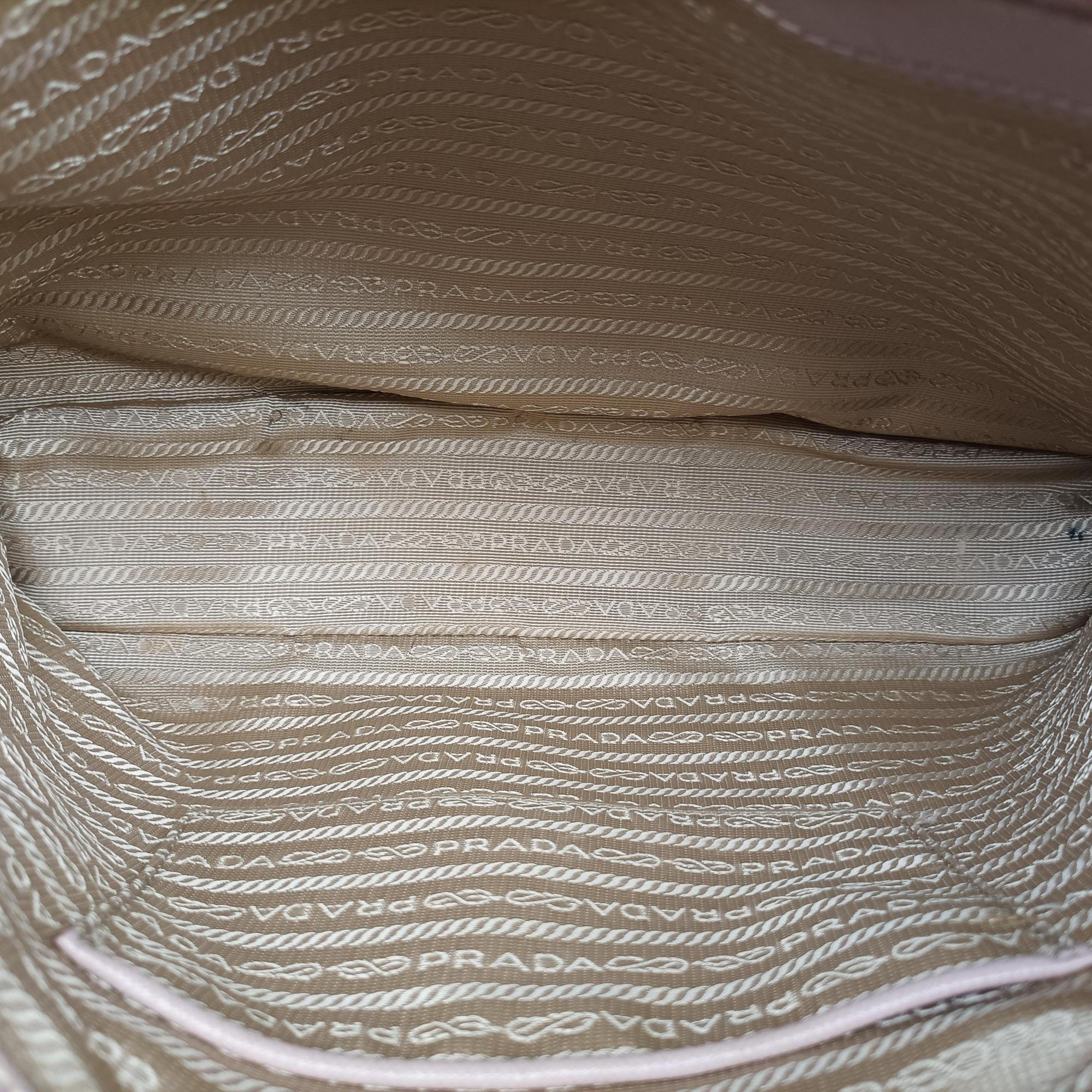 Pre-owned Prada Galleria Pink SAFFIANO Leather BN2274 shoulderbag | stylenewstar