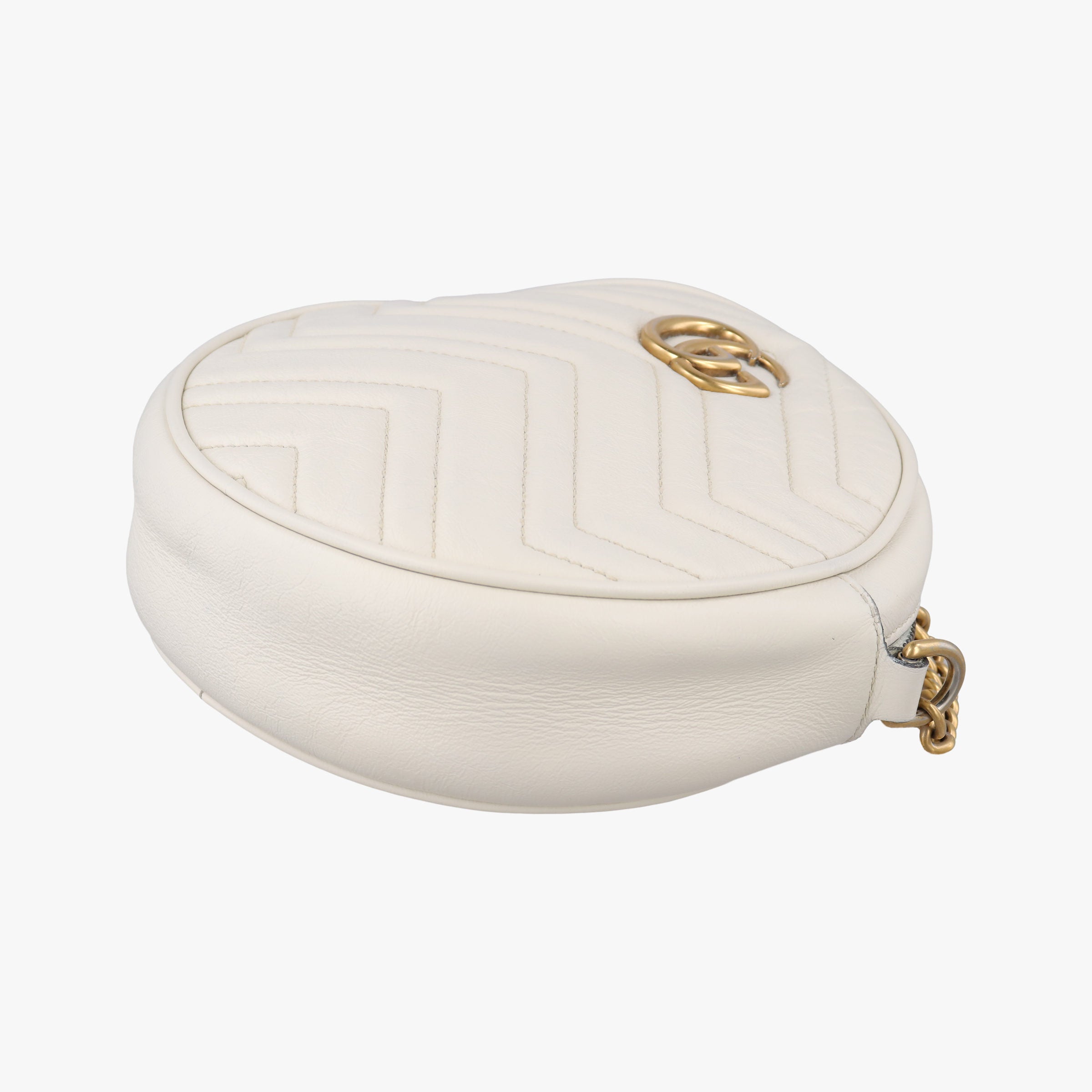 Pre-owned Gucci GG Marmont White Leather 550154 shoulderbag | stylenewstar