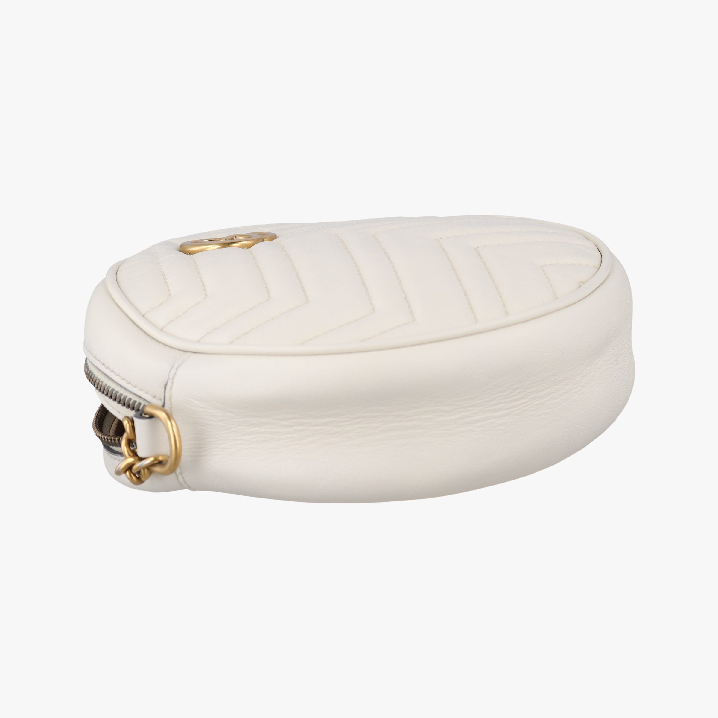 Pre-owned Gucci GG Marmont White Leather 550154 shoulderbag | stylenewstar