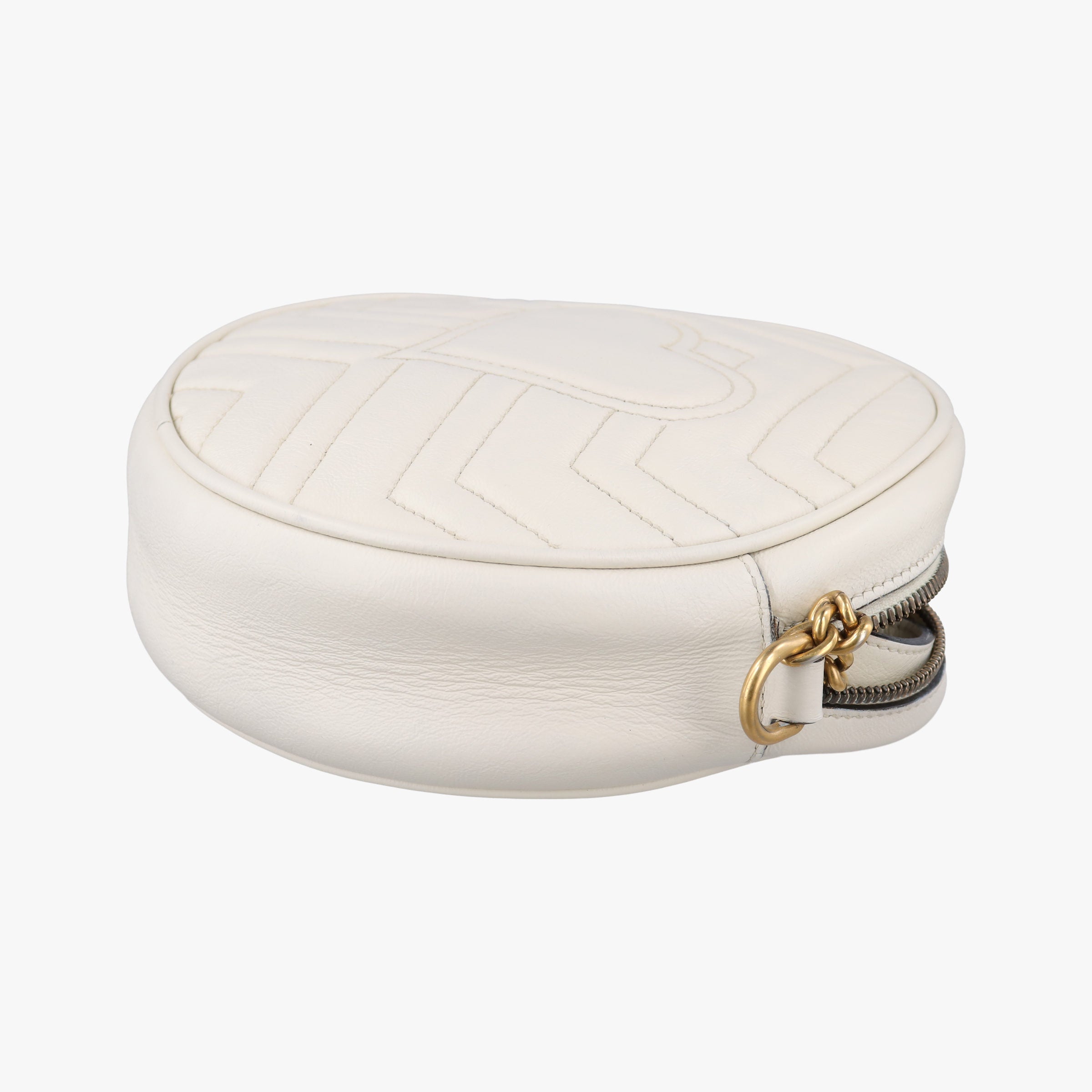 Pre-owned Gucci GG Marmont White Leather 550154 shoulderbag | stylenewstar
