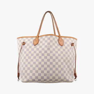 Pre-owned Louis Vuitton NEVERFULL MM AZUR Damier Canvas N51107 shoulderbag | stylenewstar