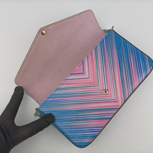 Pre-owned Louis Vuitton Pochette Felicie Pink x Blue×multicolor epi M62768 shoulderbag | stylenewstar