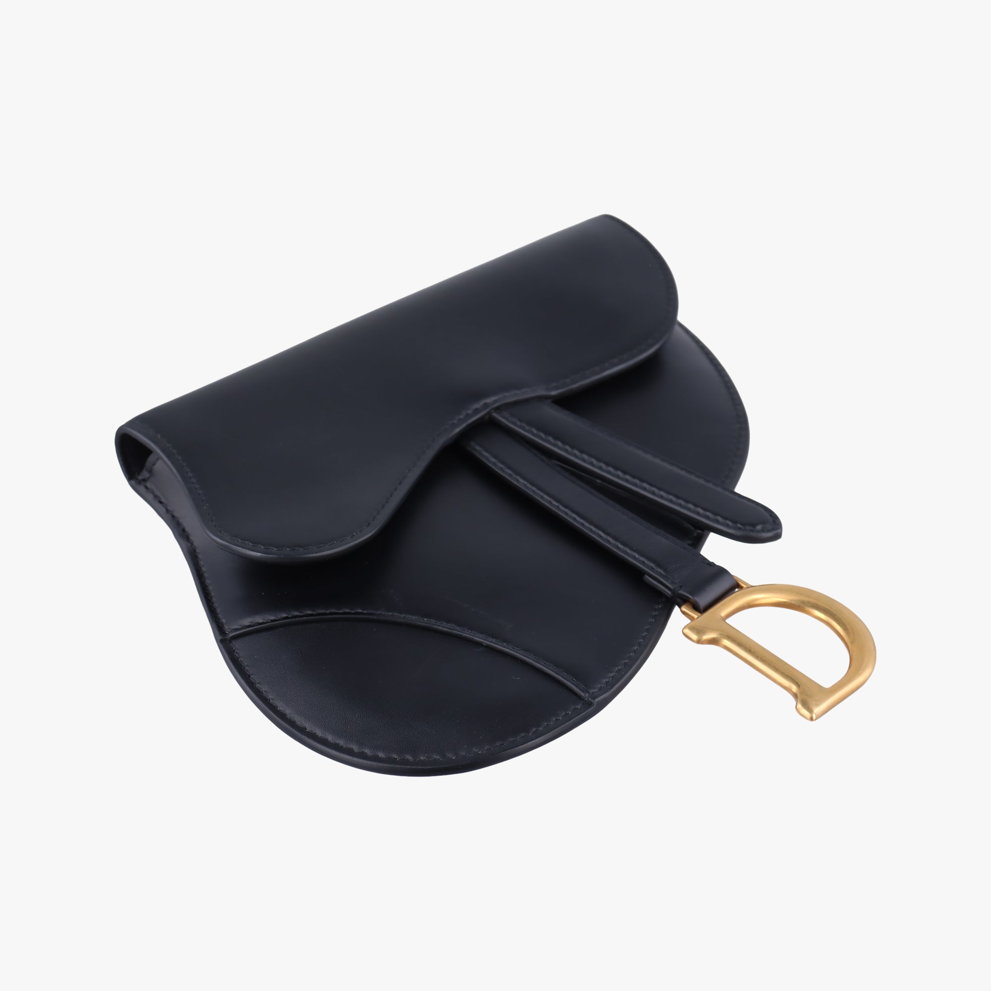 Pre-owned Christian Dior saddle Black leather  bum bag/waist bag | stylenewstar