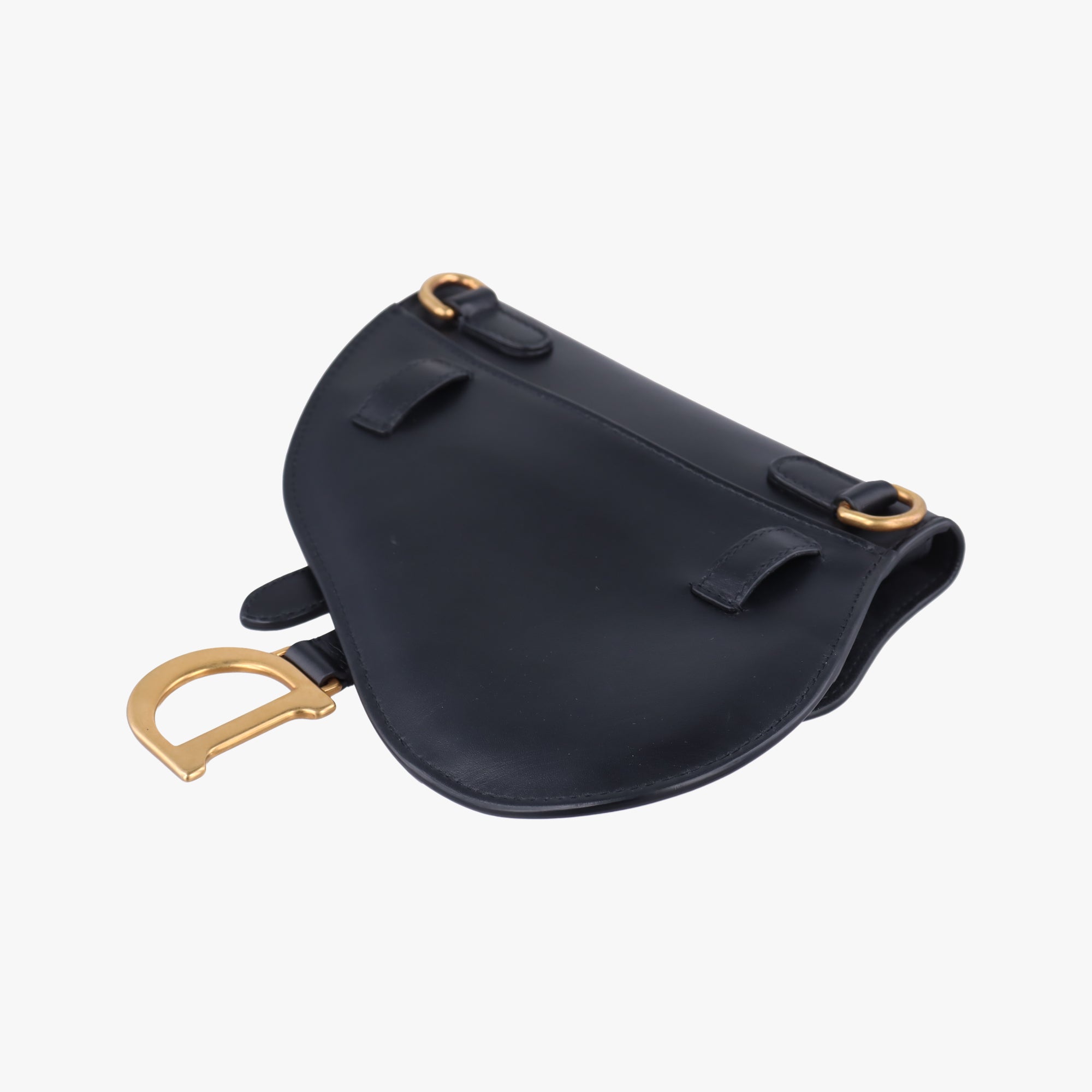 Pre-owned Christian Dior saddle Black leather  bum bag/waist bag | stylenewstar