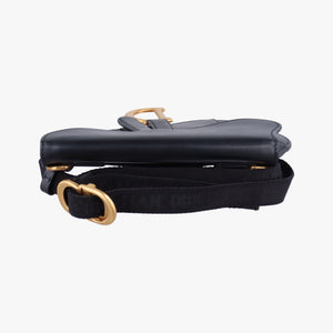 Pre-owned Christian Dior saddle Black leather  bum bag/waist bag | stylenewstar
