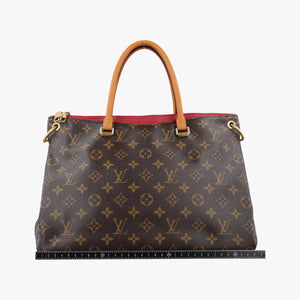 Pre-owned Louis Vuitton PALLAS brown×CERISE Monogram Canvas×calf leather M41175 shoulderbag | stylenewstar