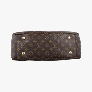 Pre-owned Louis Vuitton PALLAS brown×CERISE Monogram Canvas×calf leather M41175 shoulderbag | stylenewstar