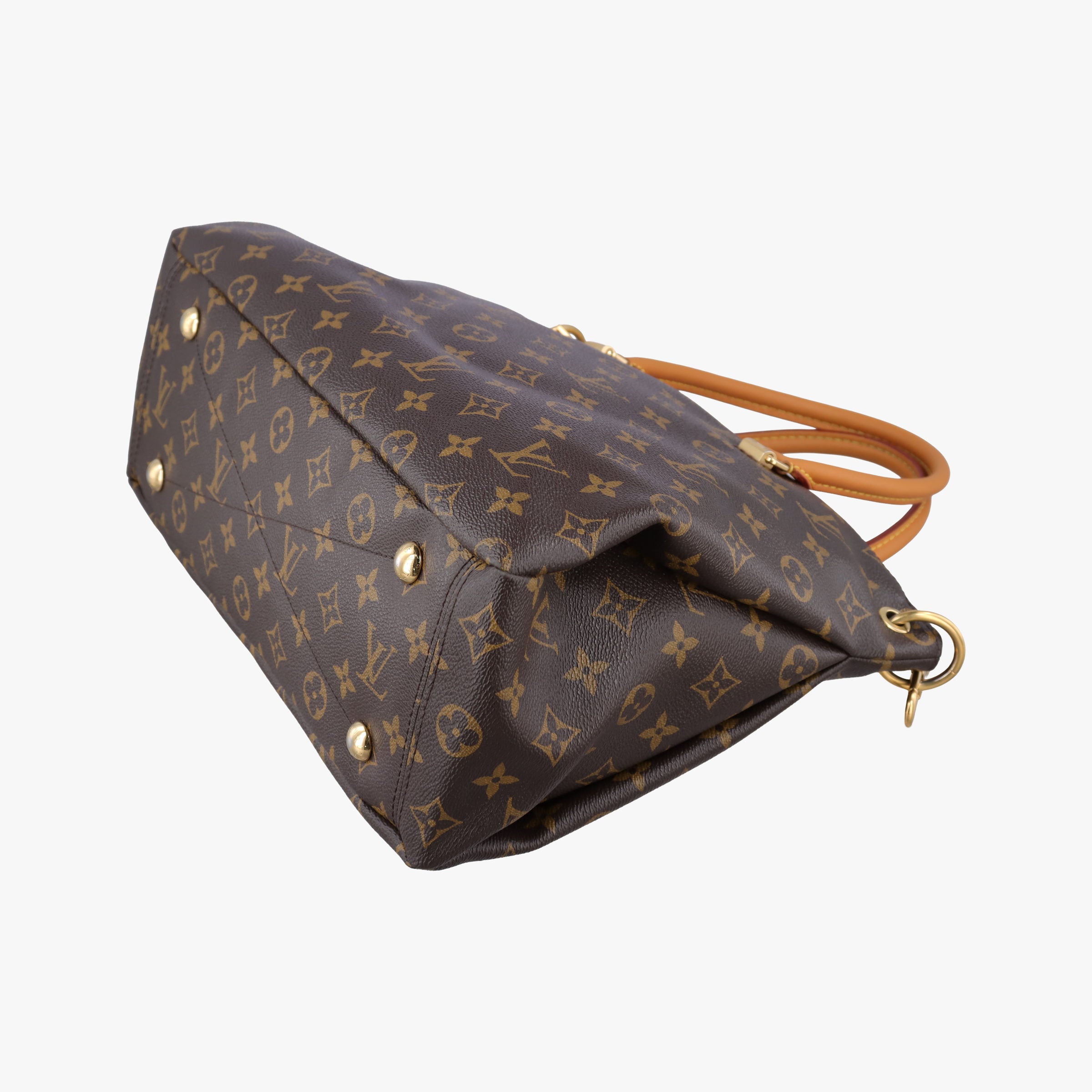 Pre-owned Louis Vuitton PALLAS brown×CERISE Monogram Canvas×calf leather M41175 shoulderbag | stylenewstar