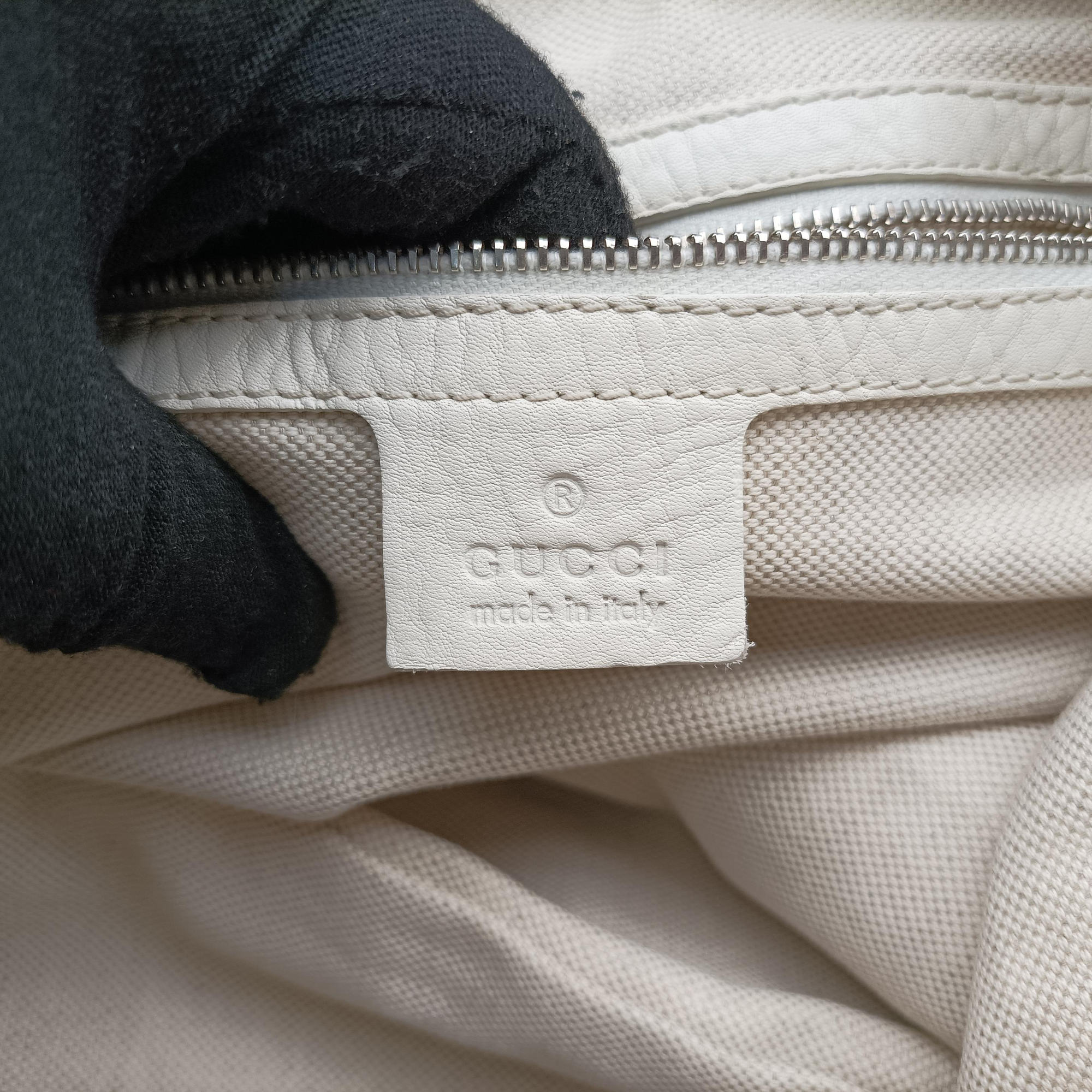 Pre-owned Gucci Techno Horsebit Convertible Hobo White Leather 240237 shoulderbag | stylenewstar