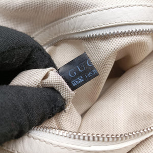 Pre-owned Gucci Techno Horsebit Convertible Hobo White Leather 240237 shoulderbag | stylenewstar