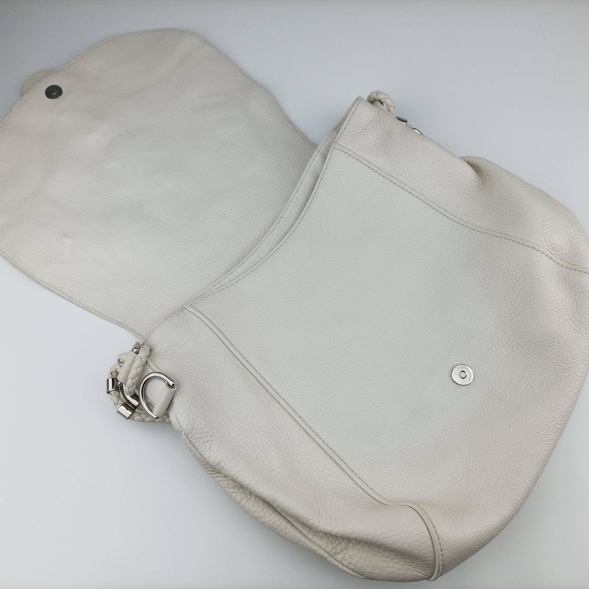 Pre-owned Gucci Techno Horsebit Convertible Hobo White Leather 240237 shoulderbag | stylenewstar