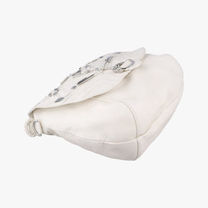 Pre-owned Gucci Techno Horsebit Convertible Hobo White Leather 240237 shoulderbag | stylenewstar