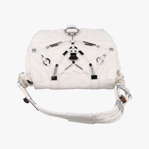 Pre-owned Gucci Techno Horsebit Convertible Hobo White Leather 240237 shoulderbag | stylenewstar