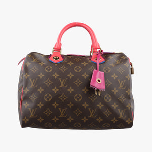 Pre-owned Louis Vuitton SPEEDY30 Brown×Flamingo Monogram Totem M41665 handbag | stylenewstar