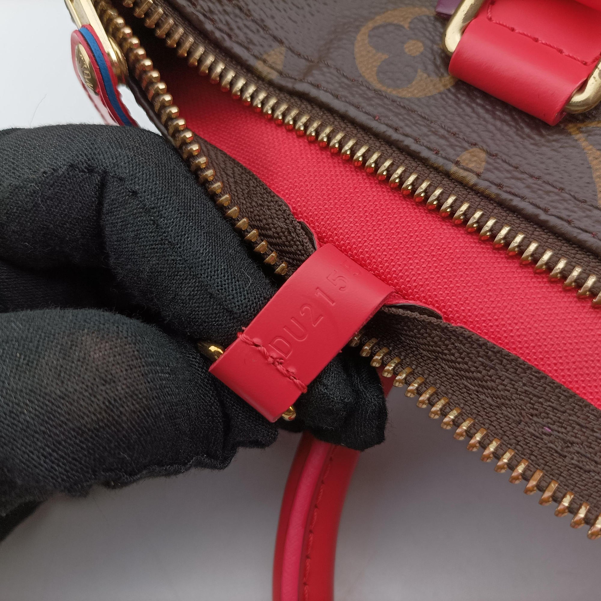 Pre-owned Louis Vuitton SPEEDY30 Brown×Flamingo Monogram Totem M41665 handbag | stylenewstar