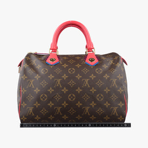 Pre-owned Louis Vuitton SPEEDY30 Brown×Flamingo Monogram Totem M41665 handbag | stylenewstar
