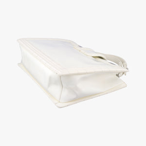 Pre-owned Chanel Jetsetter Boy Shopping Tote White Leather A67019 shoulderbag | stylenewstar