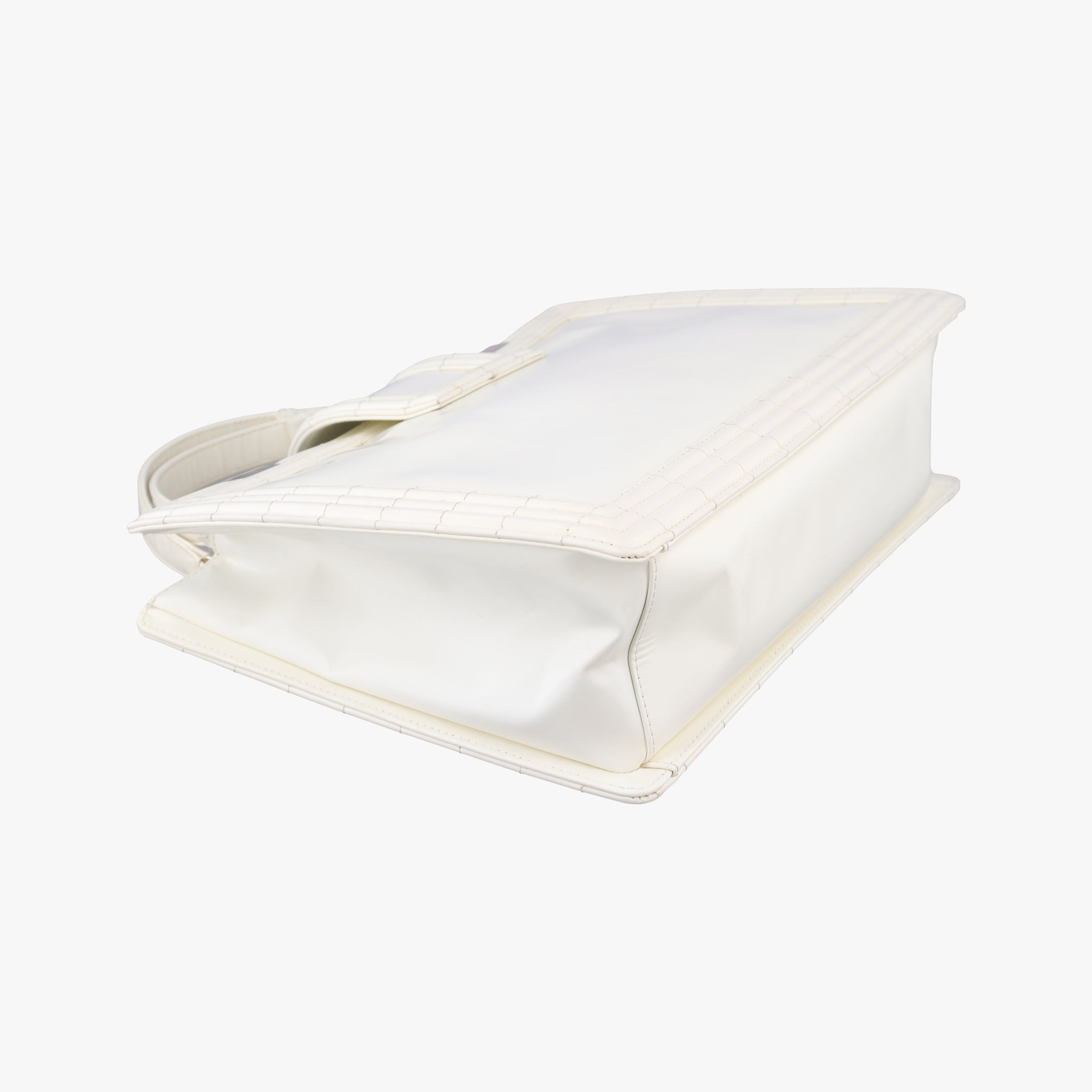 Pre-owned Chanel Jetsetter Boy Shopping Tote White Leather A67019 shoulderbag | stylenewstar