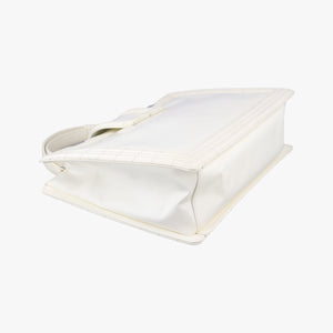Pre-owned Chanel Jetsetter Boy Shopping Tote White Leather A67019 shoulderbag | stylenewstar