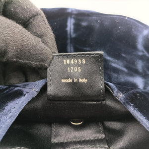 Pre-owned Yves Saint Laurent Rive Gauche Mombasa Blue velour 104938 handbag | stylenewstar