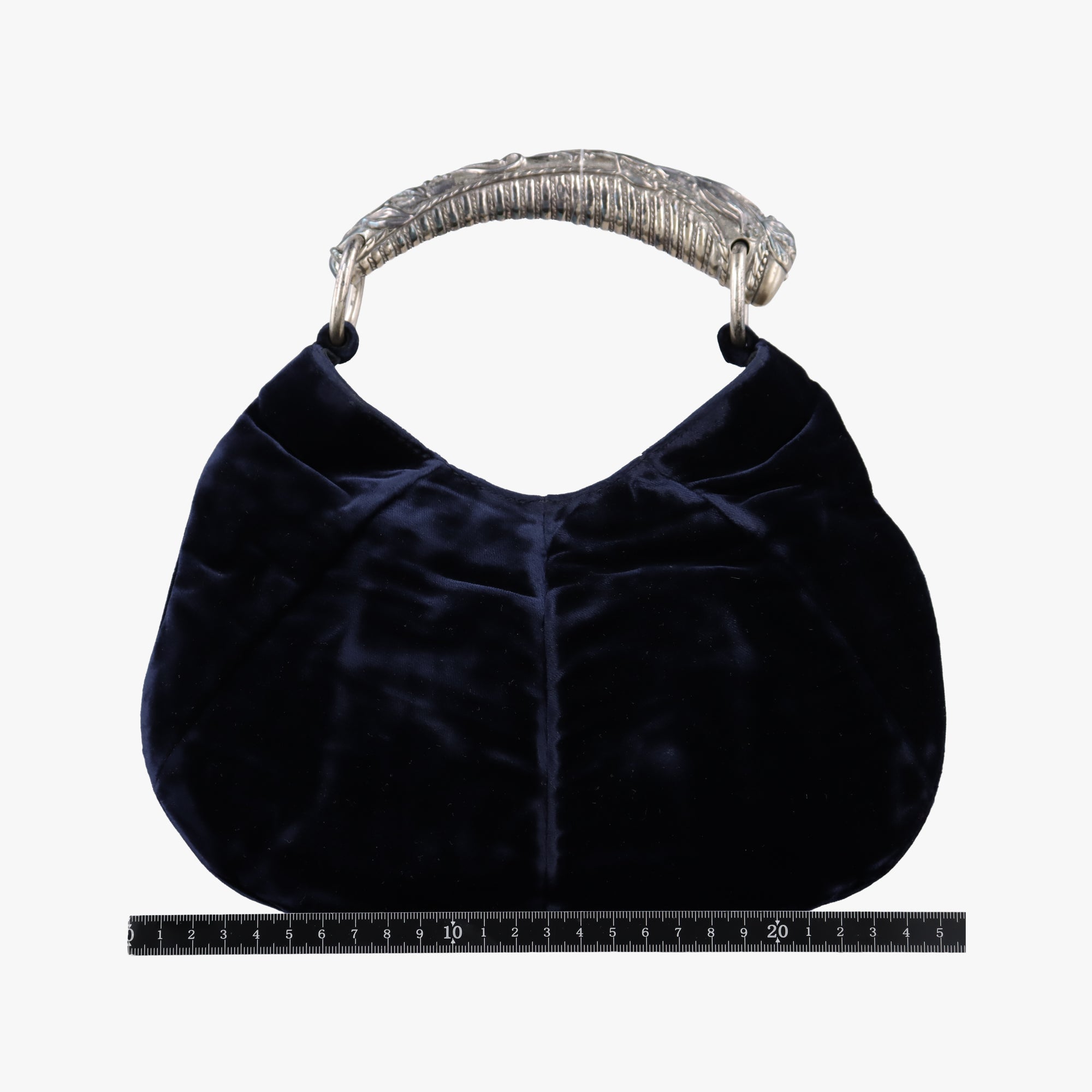 Pre-owned Yves Saint Laurent Rive Gauche Mombasa Blue velour 104938 handbag | stylenewstar