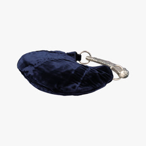 Pre-owned Yves Saint Laurent Rive Gauche Mombasa Blue velour 104938 handbag | stylenewstar