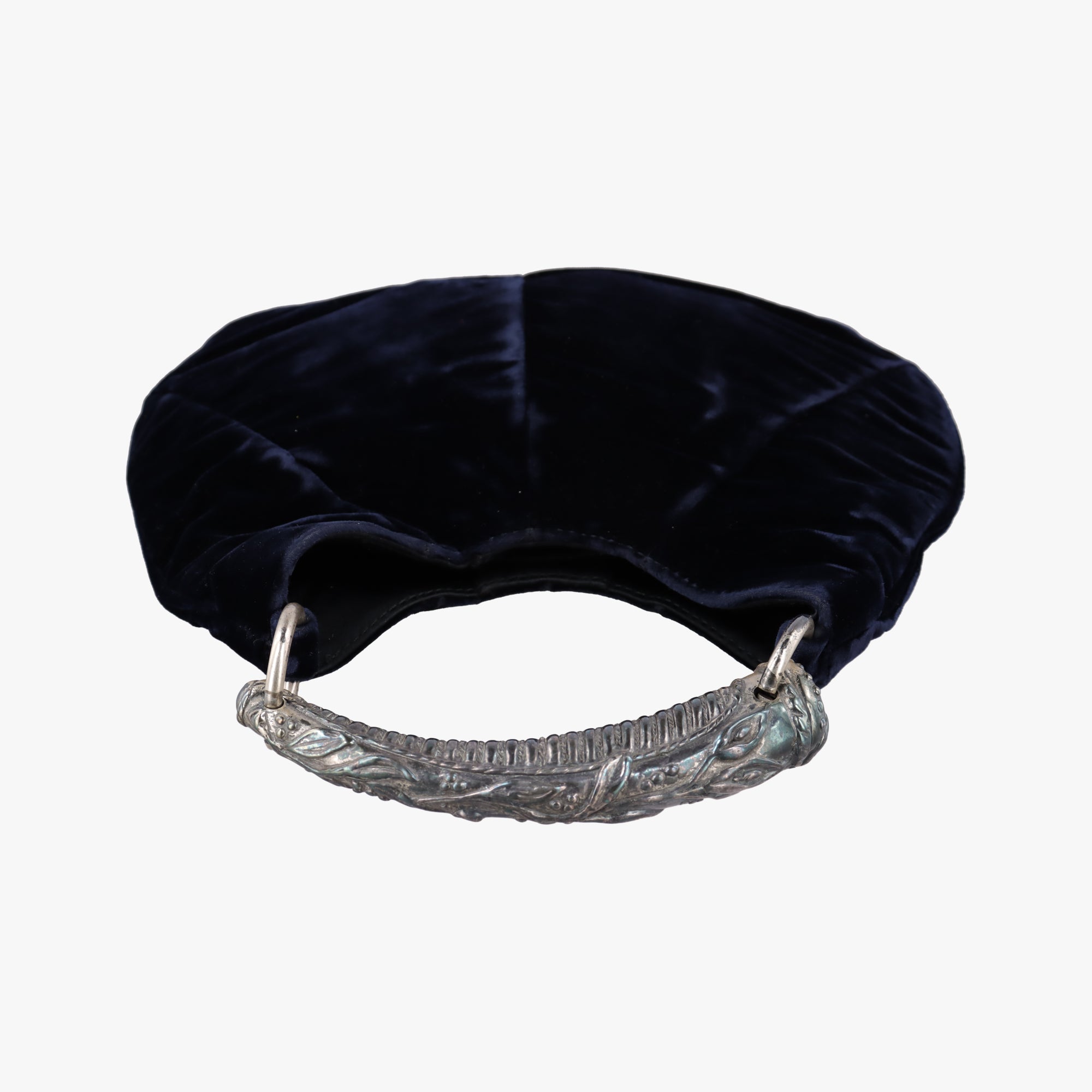 Pre-owned Yves Saint Laurent Rive Gauche Mombasa Blue velour 104938 handbag | stylenewstar