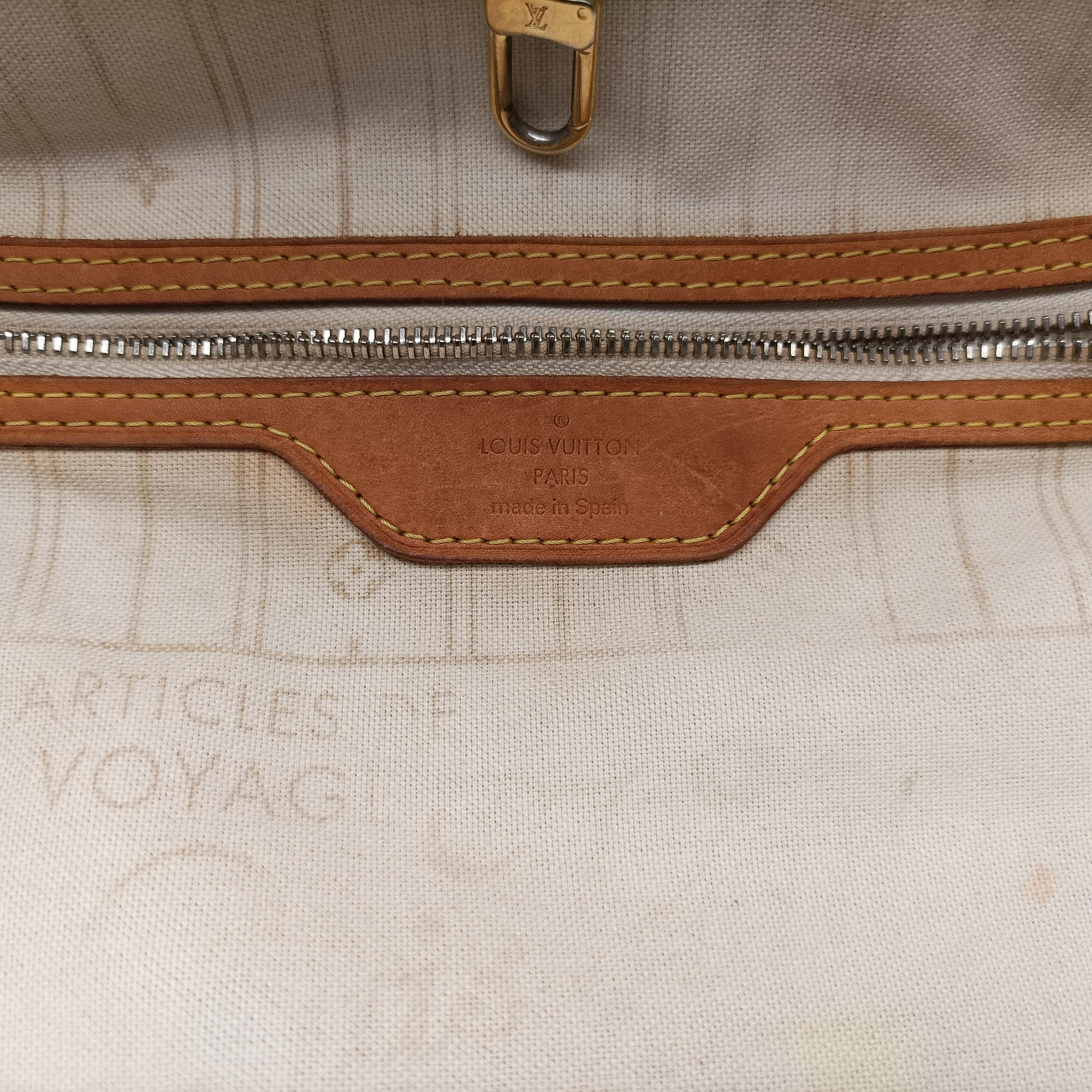 Pre-owned Louis Vuitton NEVERFULL MM Azur Damier Canvas N51107 handbag | stylenewstar