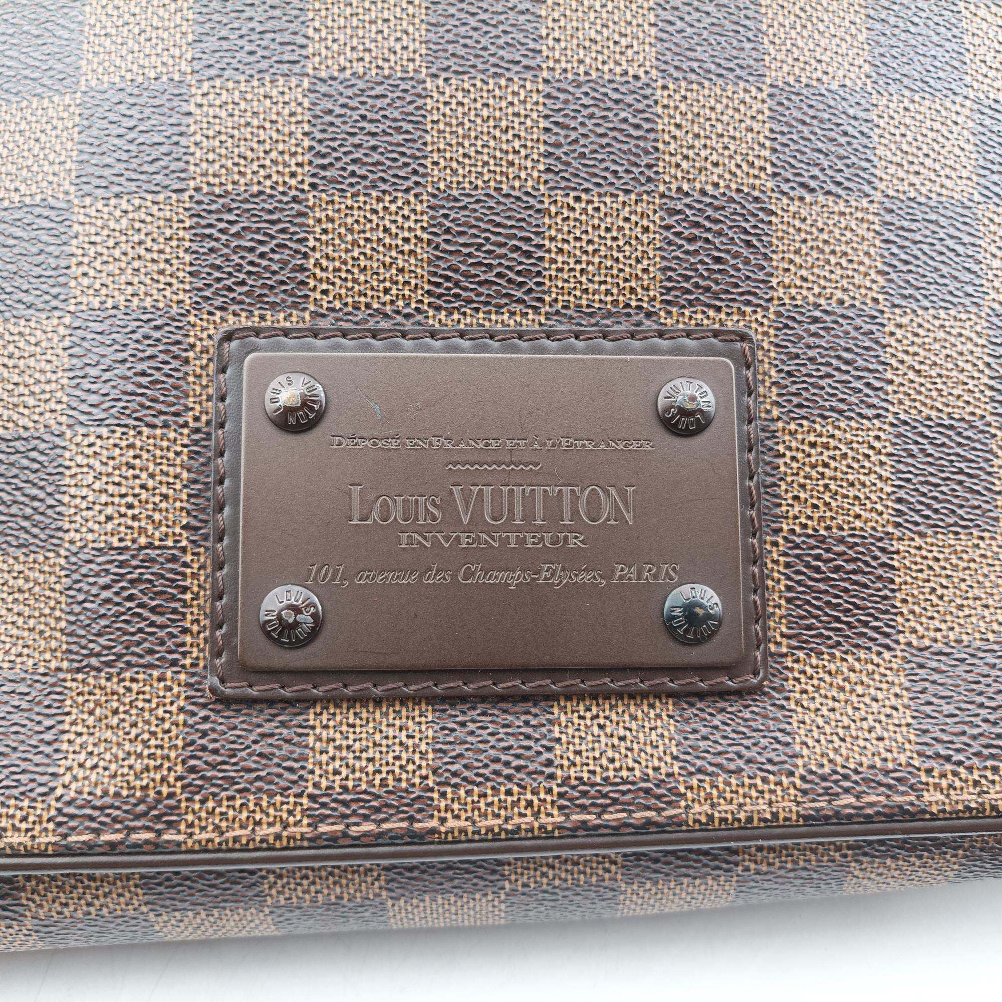 Vintage Louis Vuitton BROOKLYN GM EBENE Damier Canvas N51212 shoulderbag | stylenewstar