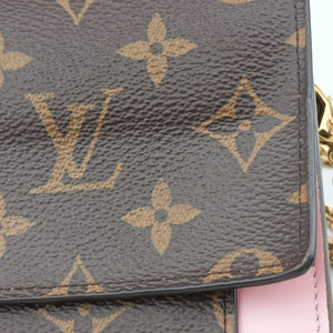 Vintage Louis Vuitton Portefeuille FLORE Chain brown×ROSE BALLERIN Monogram Canvas×calf leather M67405 shoulderbag | stylenewstar