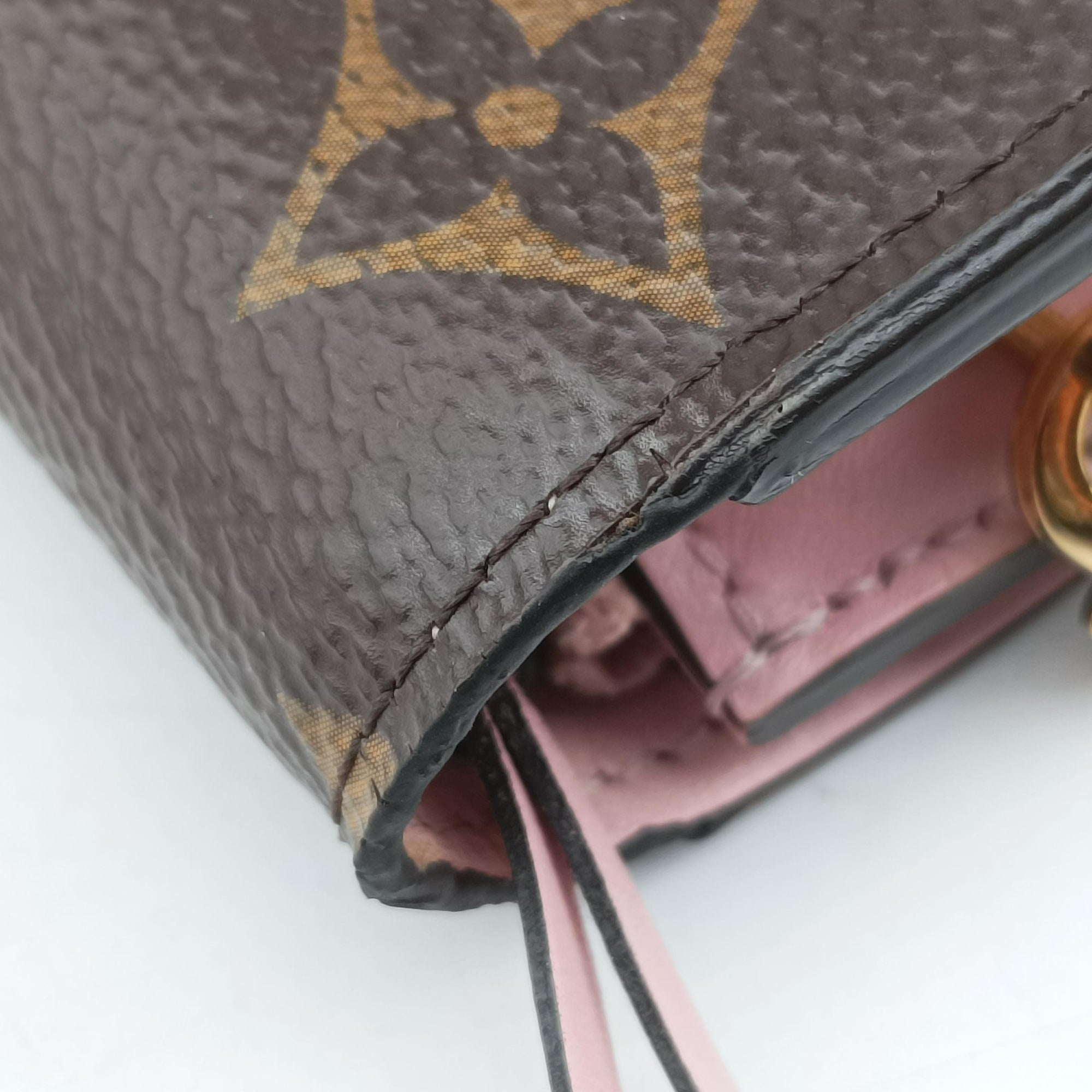 Vintage Louis Vuitton Portefeuille FLORE Chain brown×ROSE BALLERIN Monogram Canvas×calf leather M67405 shoulderbag | stylenewstar