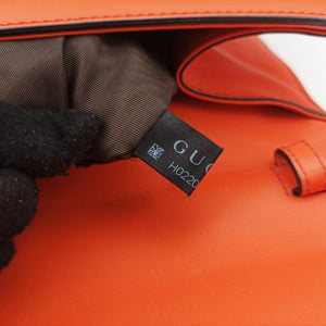 Pre-owned Gucci Sylvie Orange×Red×Black Leather 431665 shoulderbag | stylenewstar