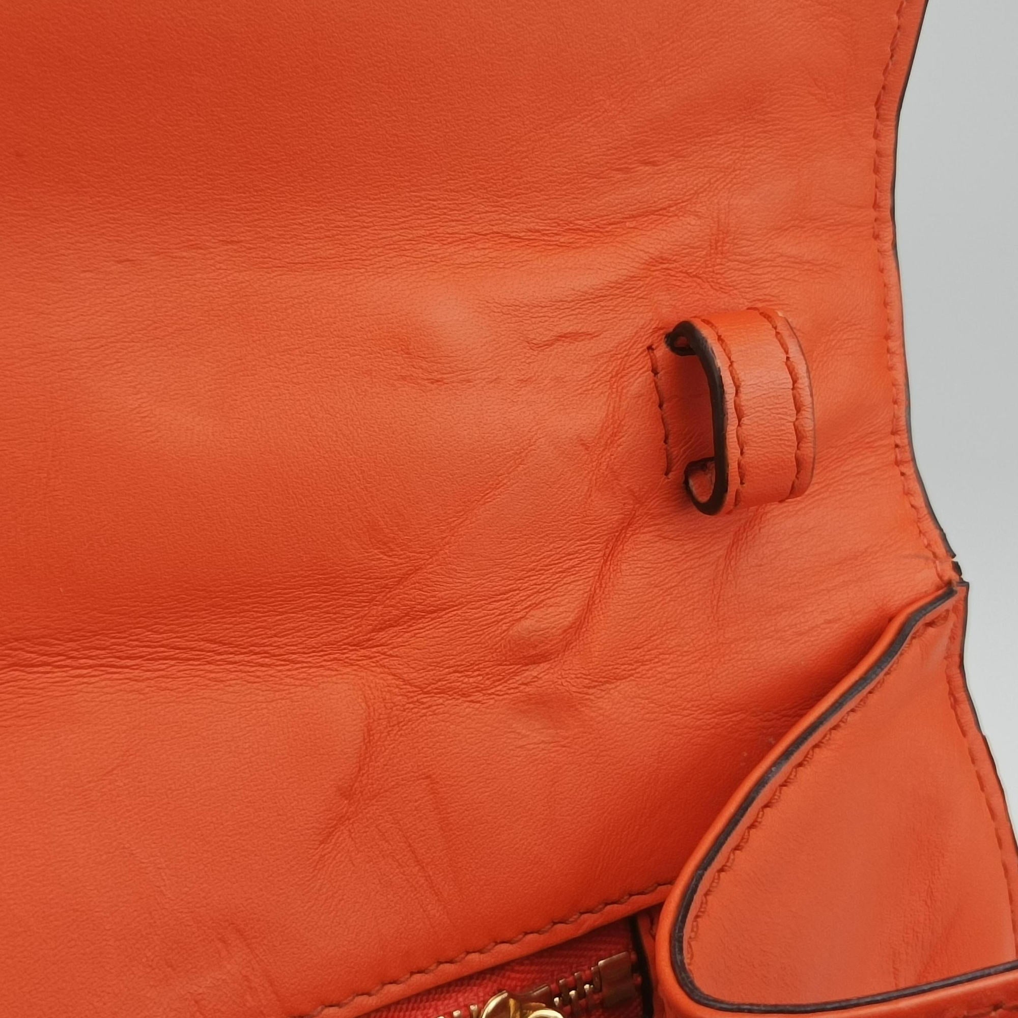 Pre-owned Gucci Sylvie Orange×Red×Black Leather 431665 shoulderbag | stylenewstar