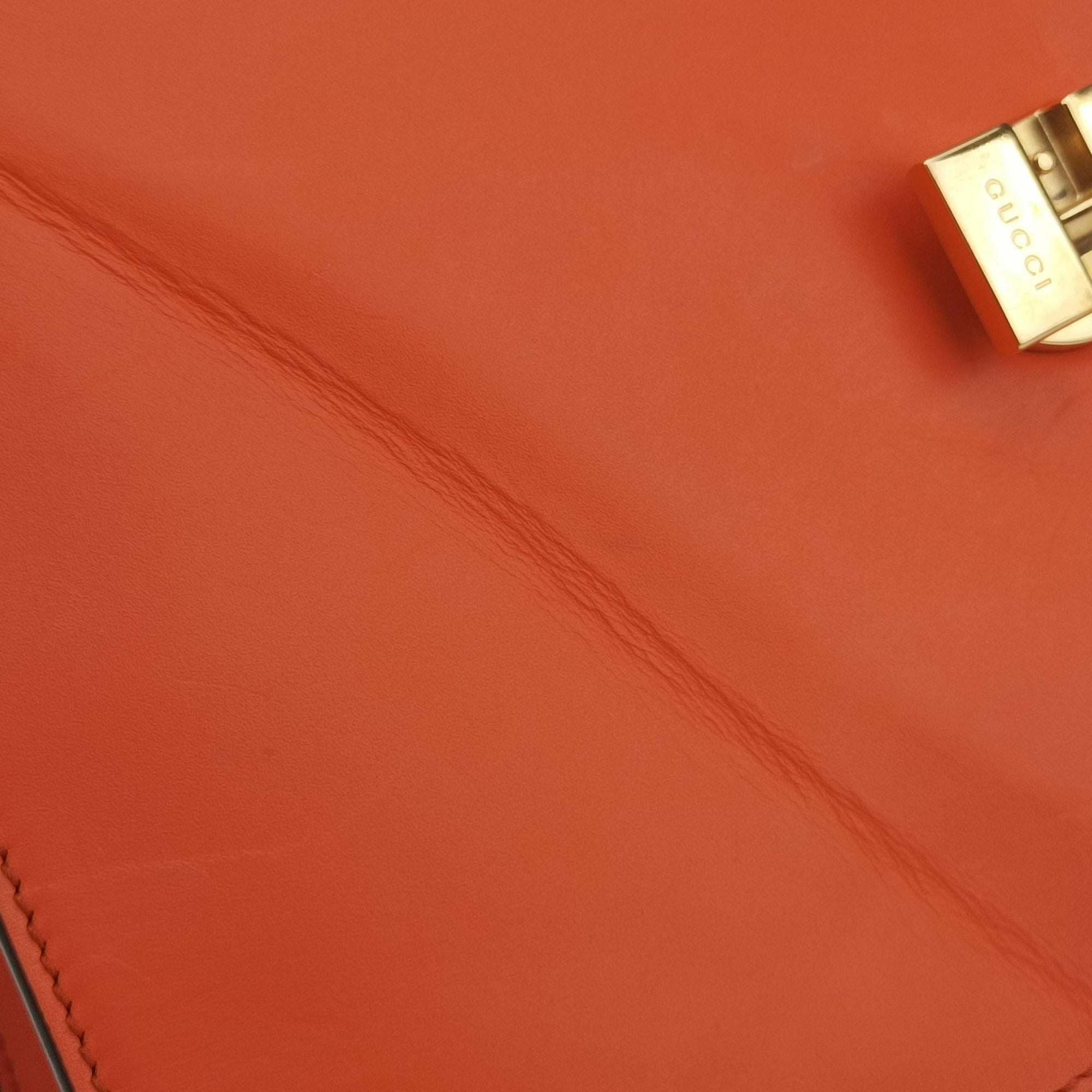 Pre-owned Gucci Sylvie Orange×Red×Black Leather 431665 shoulderbag | stylenewstar