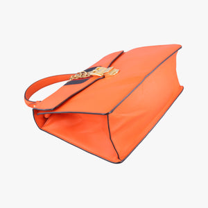 Pre-owned Gucci Sylvie Orange×Red×Black Leather 431665 shoulderbag | stylenewstar