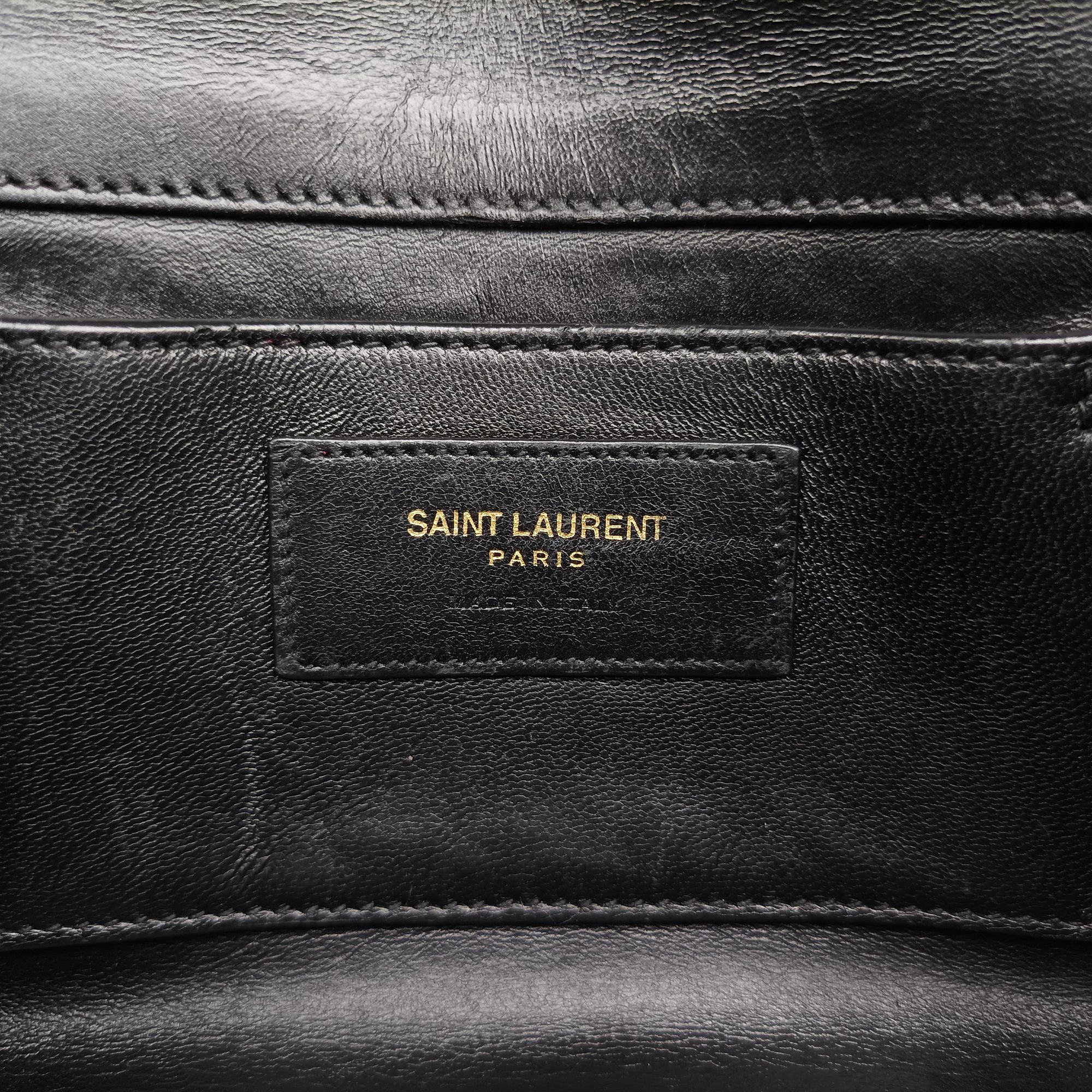 Pre-owned Yves Saint Laurent KATE Black Suede×Leather 354120 shoulderbag | stylenewstar