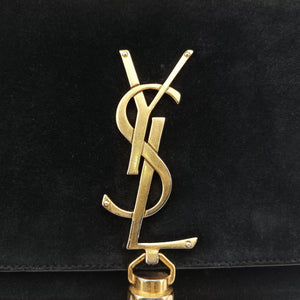Pre-owned Yves Saint Laurent KATE Black Suede×Leather 354120 shoulderbag | stylenewstar